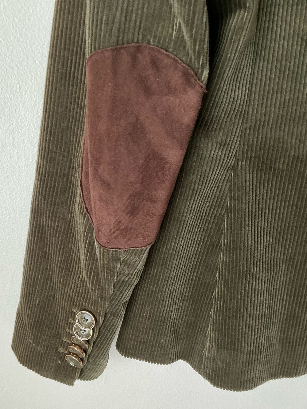 VERONICA BEARD Lia Sage Corduroy Dickey Jacket Blazer Elbow Patch Green Size 0 - Picture 5 of 10